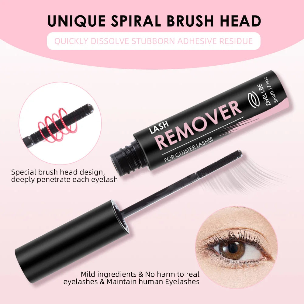 Lash Bond, Seal, and Remover Kit – Waterproof Cluster Eyelash Glue, Strong Hold, Fast Removal for DIY Extensions