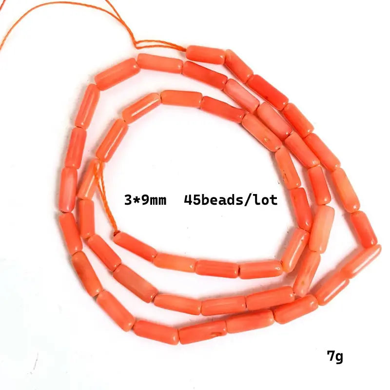 Natural Cylindrical Coral Beads – Irregular Loose Jewelry Making Beads for DIY Bracelets, Necklaces & Charm Accessories