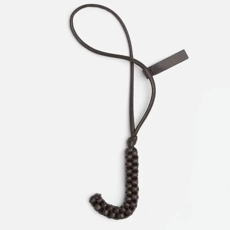 Woven Leather Letter Bag Charm – Luxury Handwoven Pendant Ornament for Women’s Handbags, Fashionable Bag Decoration Accessory