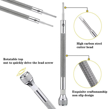 26PCS Watchband Adjustment & Repair Tool Kit — Portable Back Cover Opener Set for Professional Watchmakers