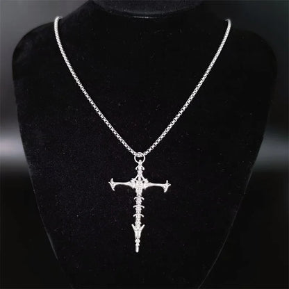 European & American Retro Gothic Cross Necklace – Unisex Hip-Hop Fashion Pendant for Men & Women, Street Style Trendsetter Jewelry Accessory