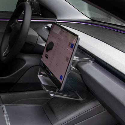 Center Console Organizer for Tesla Model 3 & Model Y Highland – Anti-Slip Under Screen Storage Box with Screen Back Storage