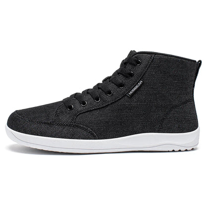 HOBIBEAR Mid-Top Barefoot Shoes – Unisex Wide Toe Canvas Sneakers for Walking & Outdoor