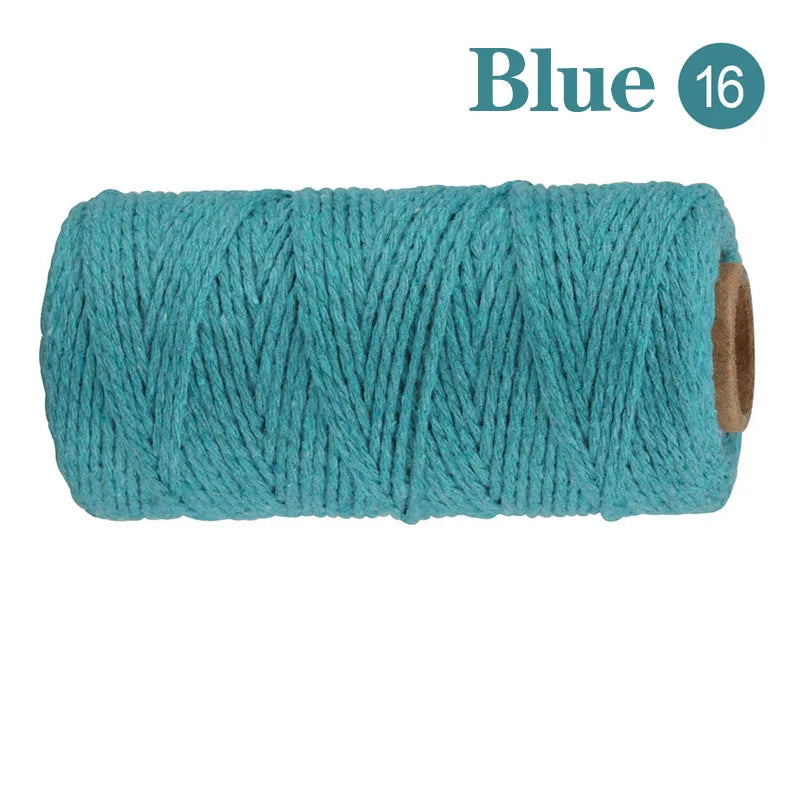 2mm 100M Macrame Cotton Cord – Twine Thread for DIY Crafts, Wall Hangings, Bohemian Wedding & Home Decor