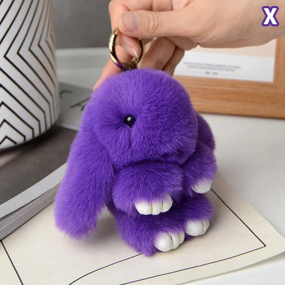 15cm Rabbit Fur Keychain - Soft Bag & Car Pendant Charm for Women, Jewelry Accessory Gift