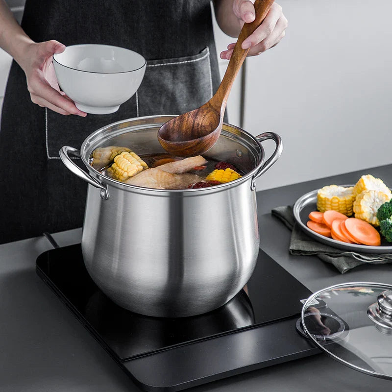 Large Stainless Steel Stock Pot – Durable Kitchen Pot for Soups, Stews & More
