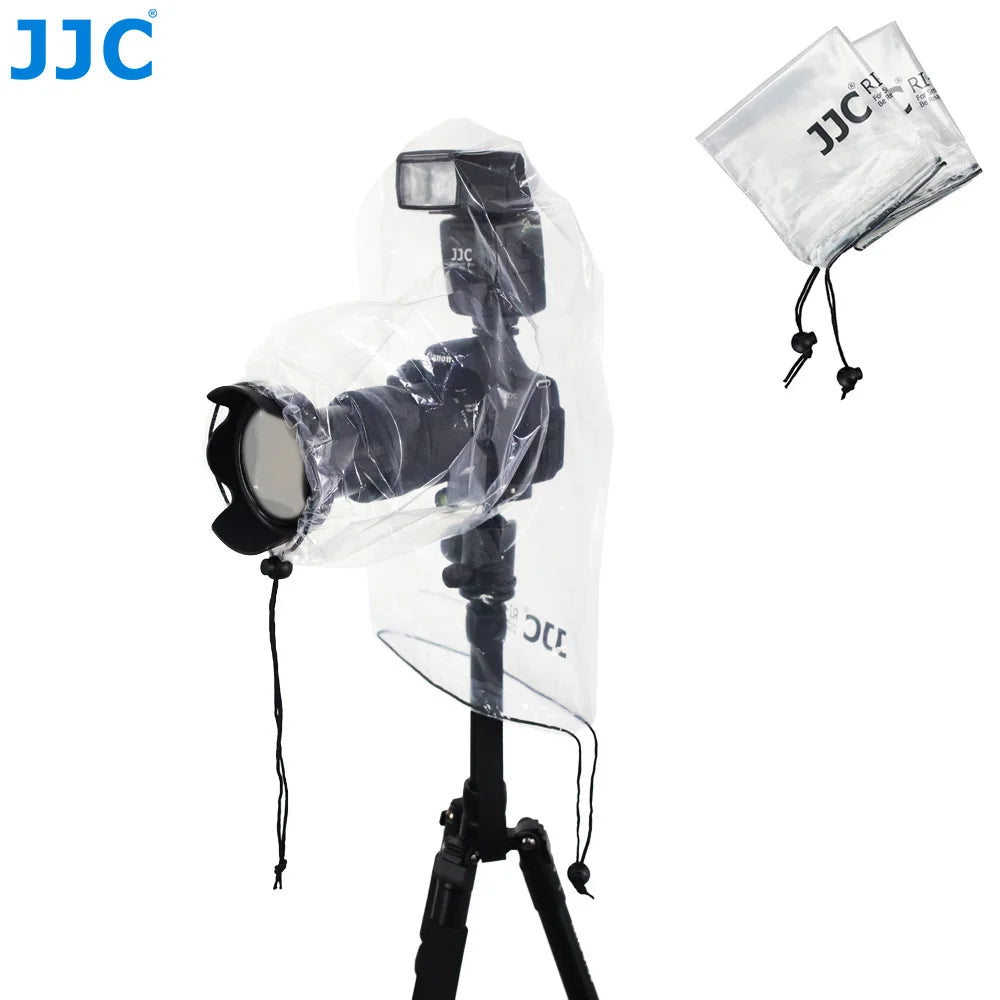 JJC 2-Pack Camera Rain Cover with Flash Protection – Waterproof Raincoat for Sony A6600/A6500/A7IV/A7III & Nikon Z7/Z6/Z5