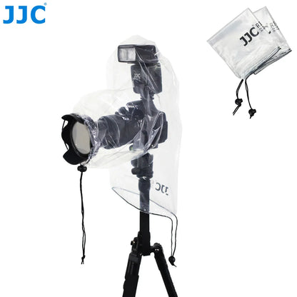 JJC 2-Pack Camera Rain Cover with Flash Protection – Waterproof Raincoat for Sony A6600/A6500/A7IV/A7III & Nikon Z7/Z6/Z5