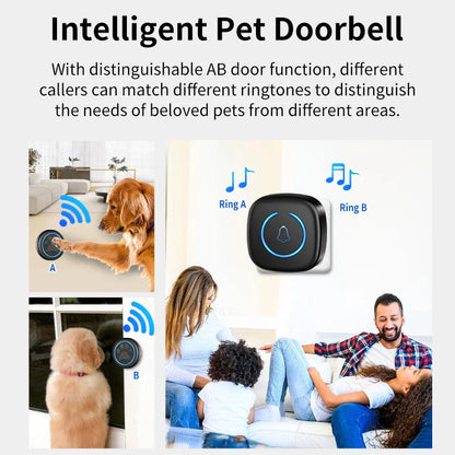 Pet Touch Ringer Bell – 300M/984ft Range, 60 High-Volume Tunes for Cat & Dog Training, Smart Home Doorbell US/EU