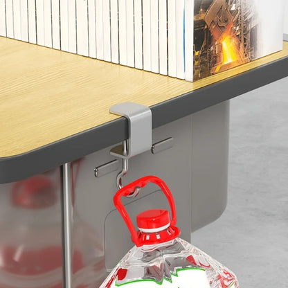 2PCS 360° Rotatable Steel Table Hooks | Detachable Non-Destructive Installation for Office & Dorm Desks