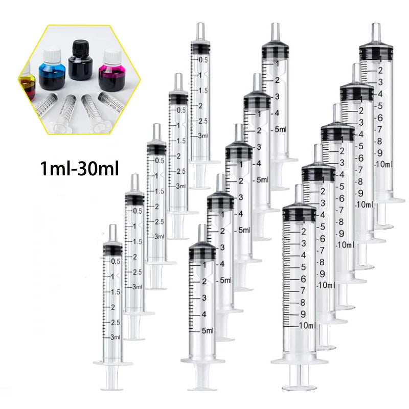 2-20pcs Plastic Reusable Syringes 1ml-10ml – Measuring Tool for Hydroponics & Kitchen Use