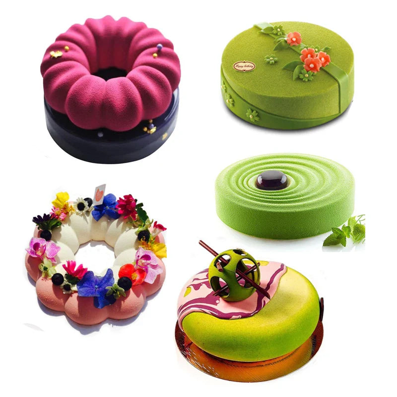 Round Corrugated Big Flower Silicone Mousse Cake Mold – Taiji French Dessert Baking & Chocolate Pudding Tool