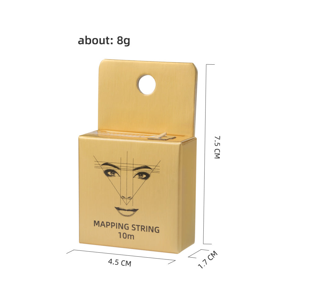 10m Pre-Inked Mapping String for Eyebrows – Microblading & PMU Marker Thread in Box for Tattoo Brow Mapping
