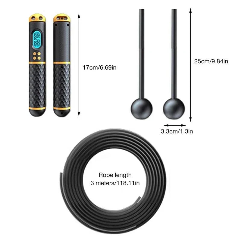 ProSpeed 2-in-1 Multifunctional Digital Skipping Rope | Professional Ball Bearings, Non-slip Handles, Calorie Counter | Perfect for Jumps and Fitness