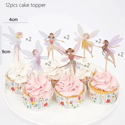 Pink Butterfly Fairy Party Tableware Set – Disposable Plates, Cups & Napkins for Birthday, Wedding & Baby Shower Decor