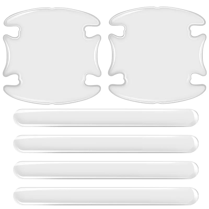 8pc Universal Invisible Car Door Handle Bowl Scratch Protective Stickers - Anti-collision Protection Strip for Car Handles