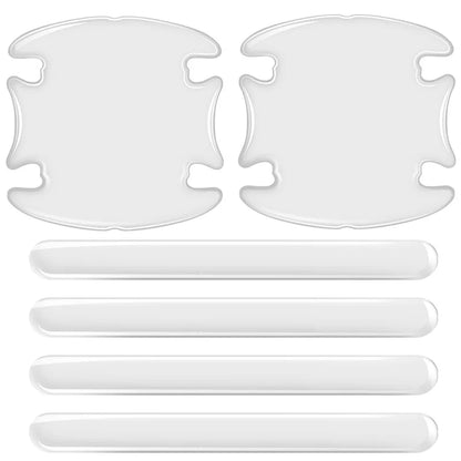8pc Universal Invisible Car Door Handle Bowl Scratch Protective Stickers - Anti-collision Protection Strip for Car Handles