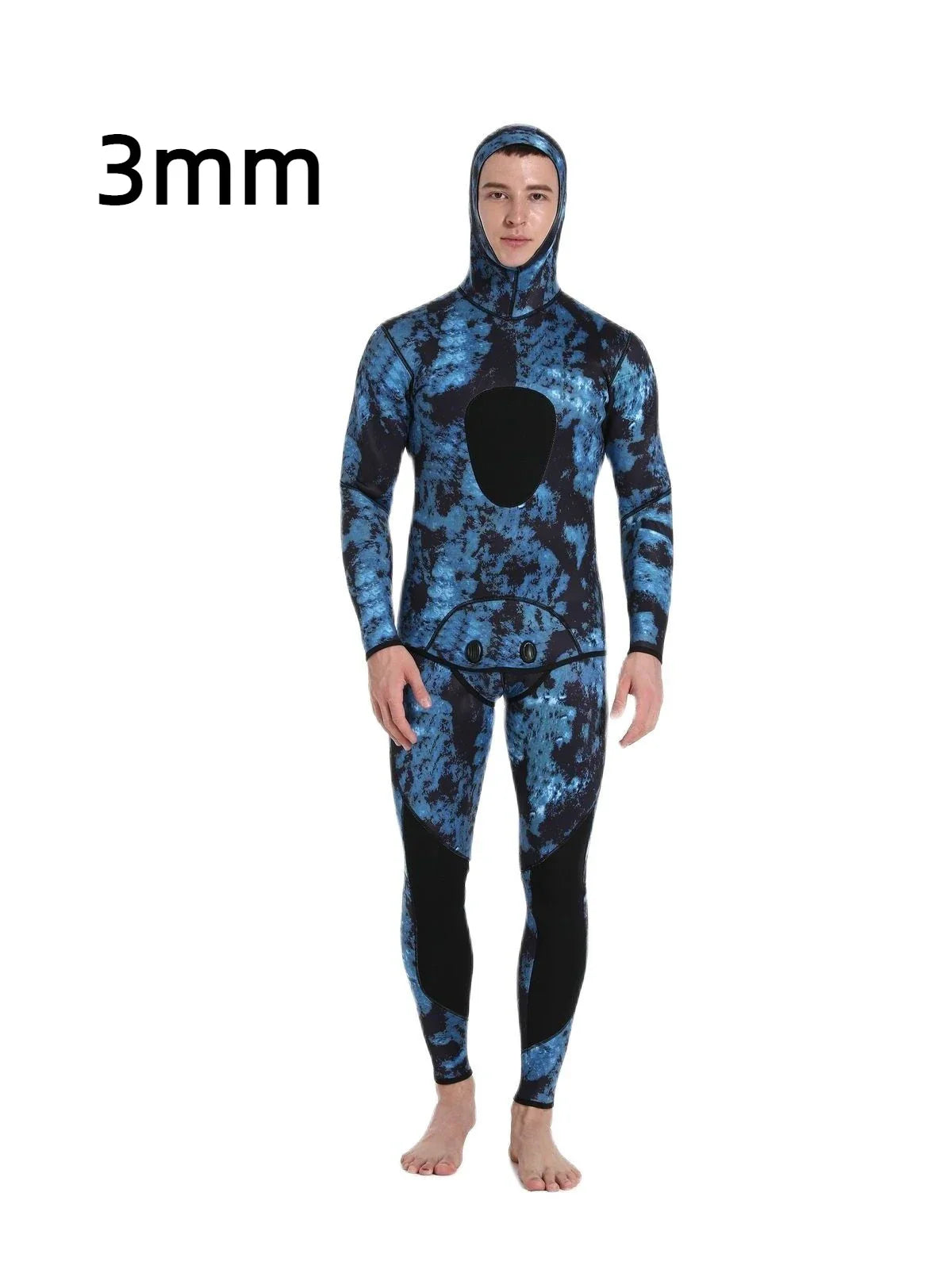 2024 Neoprene Scuba Diving Wetsuit – 1.5/3MM Winter Warm Hooded Suit with Front Zipper for Men, Surfing, Snorkeling & Spearfishing