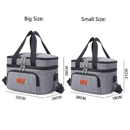 Large Capacity Multifunctional Double Layers Tote Cooler Lunch Bags - Travel Picnic Lunch Box for Women & Men with Shoulder Strap