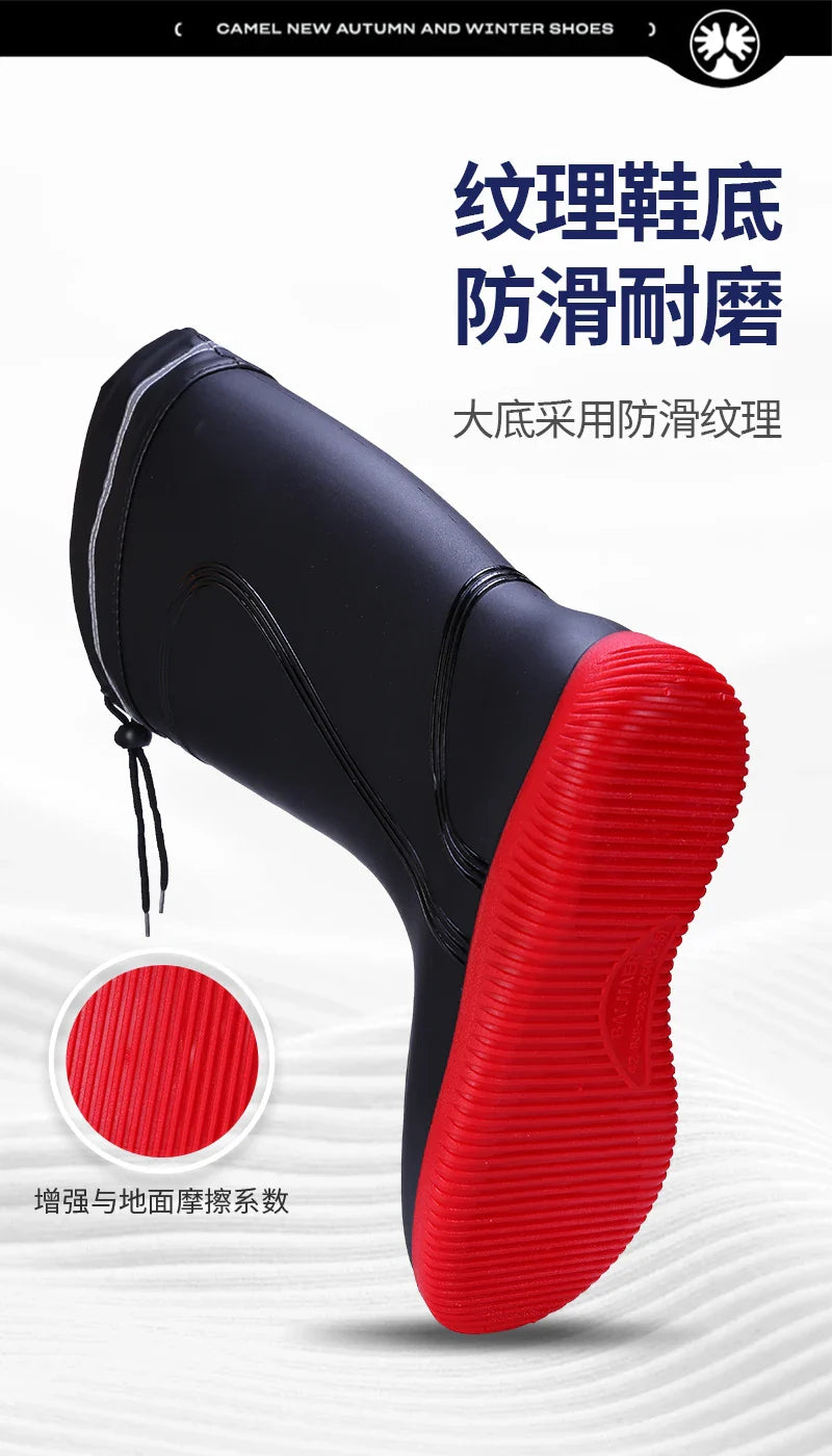 Men’s & Women’s High-End Rain Boots – Waterproof, Non-Slip Short & Mid-Calf Rubber Boots with Drawstring