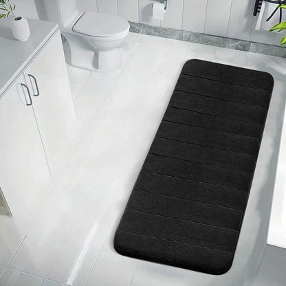 Coral Velvet Bathroom Mat - Anti-Skid Absorbent Toilet & Bathtub Floor Mat, Entrance Rug