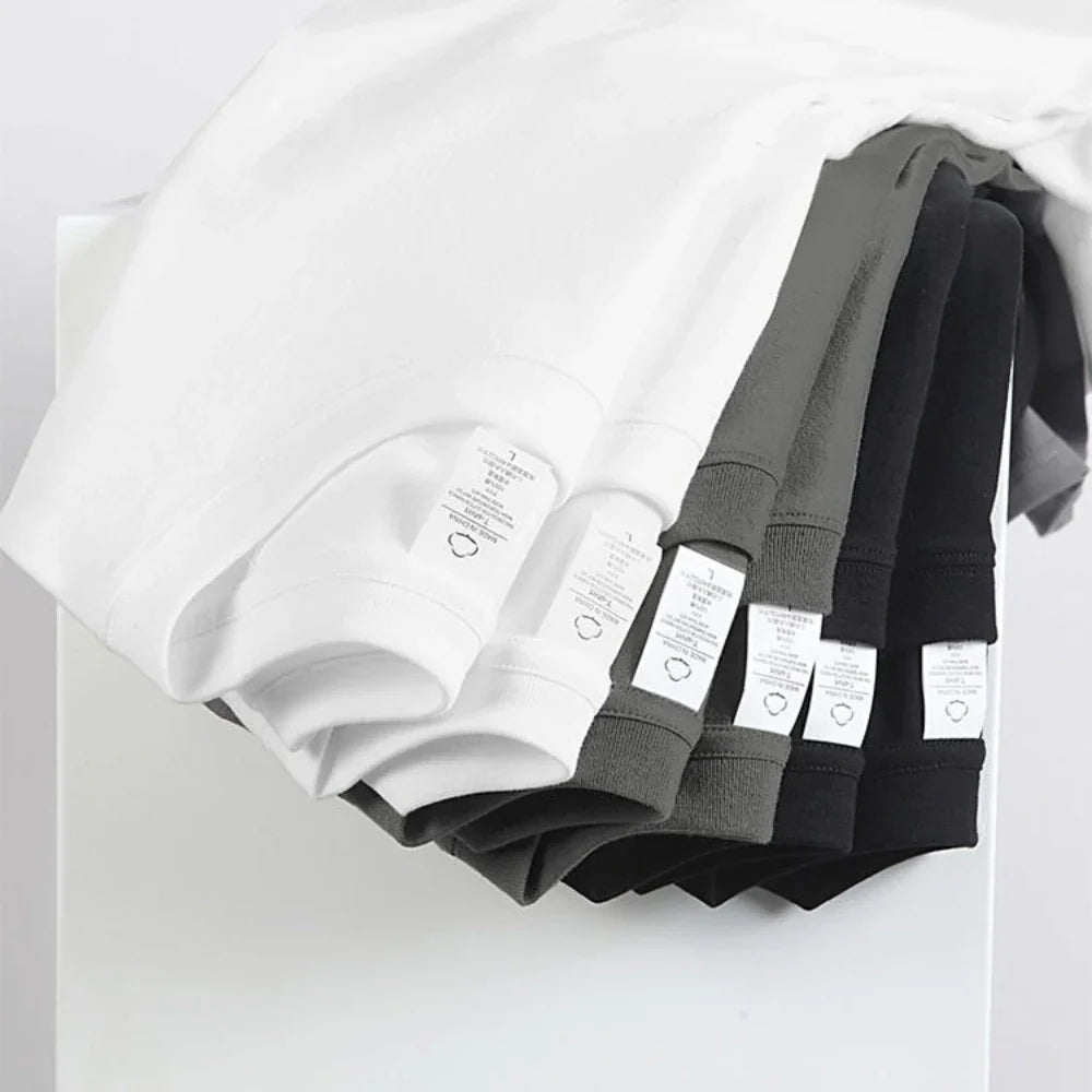 2PCS Unisex 100% Cotton White T-Shirts – Casual Loose Fit Short Sleeve Breathable Tees for Men & Women