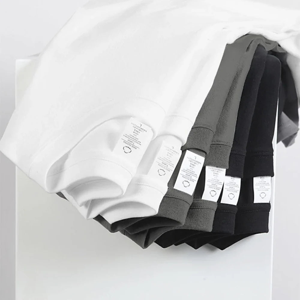2-Pack Unisex 100% Cotton T-Shirts - Breathable Loose-Fit Short Sleeve Casual Tees