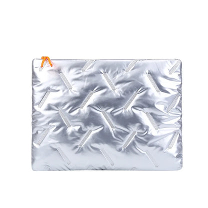 Trendy Puffy Cotton Laptop Bag 14 Inch — Waterproof, Shockproof Sleeve with Shoulder Strap for MacBook, Lenovo, Huawei