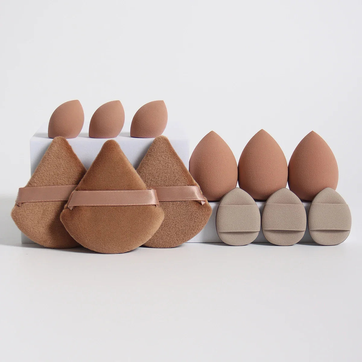 12PCS Velvet Triangle Makeup Sponges – Mini Finger Puffs & Beauty Eggs for Foundation and Liquid Makeup