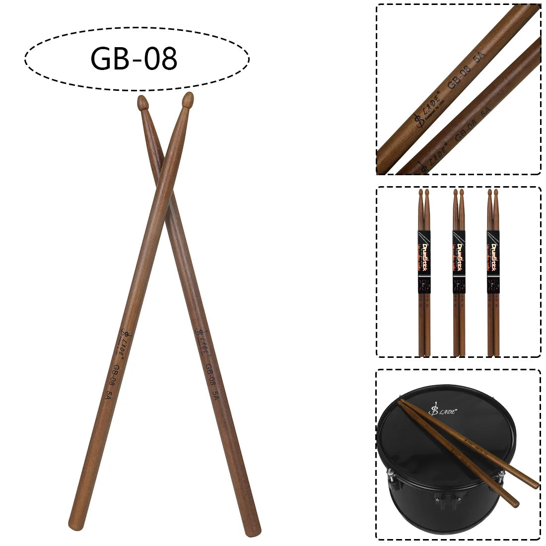 5A Maple Drumsticks – DS-09 Multicolor Drum Mallets, Professional Percussion Musical Instrument Accessories