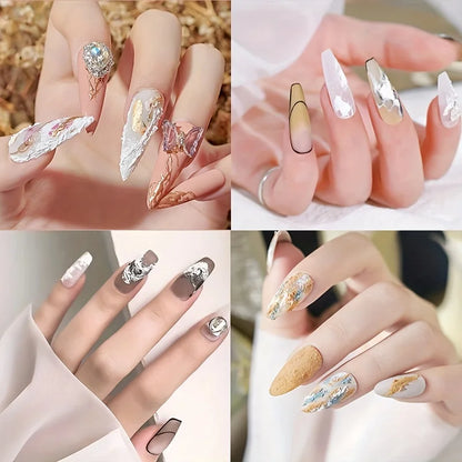 6 Colors 3D Sand Texture Gel Nail Polish Set – No Wipe Top Coat Needed UV Nail Art Lacquer with Plaster Effect Finish