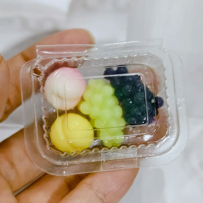 1/6 Miniature Dollhouse Fruit Set – Mini Peach & Grape with Box for Blythe, OB11, BJD Dolls