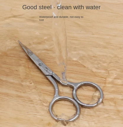 European-Style 9CM Makeup Scissors – Compact Stainless Steel Eyebrow, Nose Hair & Nail Trimming Tool