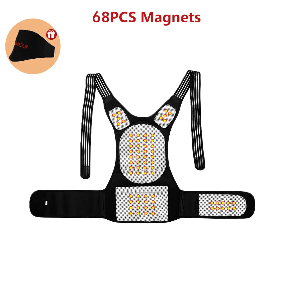 Tourmaline Magnetic Heated Vest — Self-Heating Thermal Clothing, Lumbar Waist Brace, Posture Corrector & Pain Relief Corset