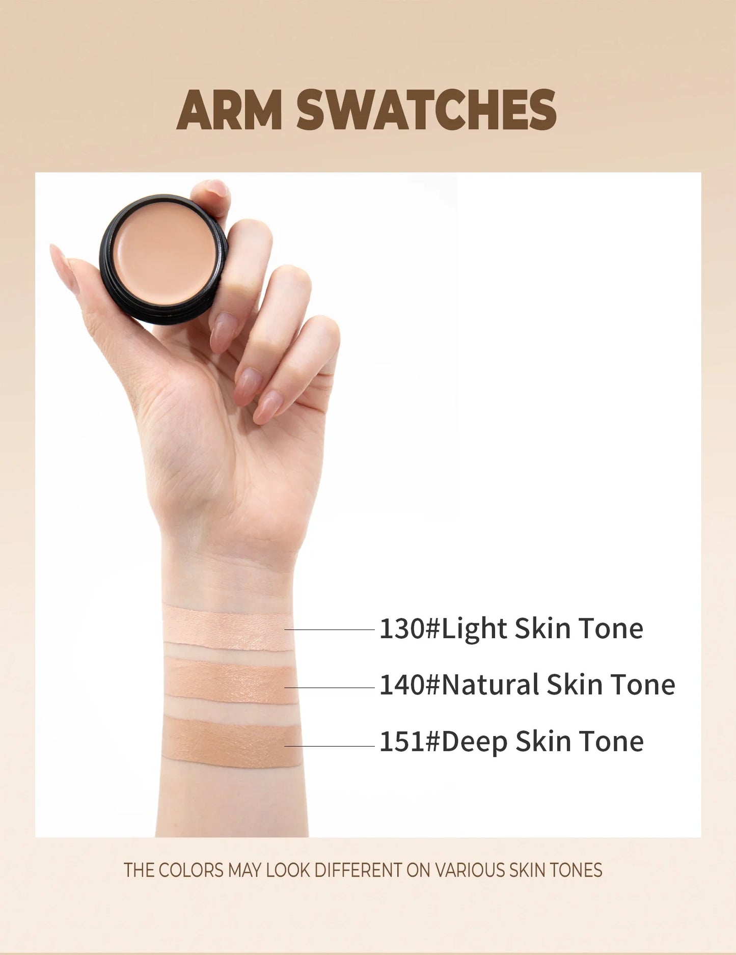 Waterproof Full-Coverage Concealer — Natural Finish Foundation for Tattoos, Scars, All Skin Tones & Types