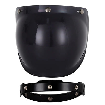 Motorcycle Helmet Bubble Visor – Anti-Fog UV Protection HD Lens for Retro Open Face Helmets