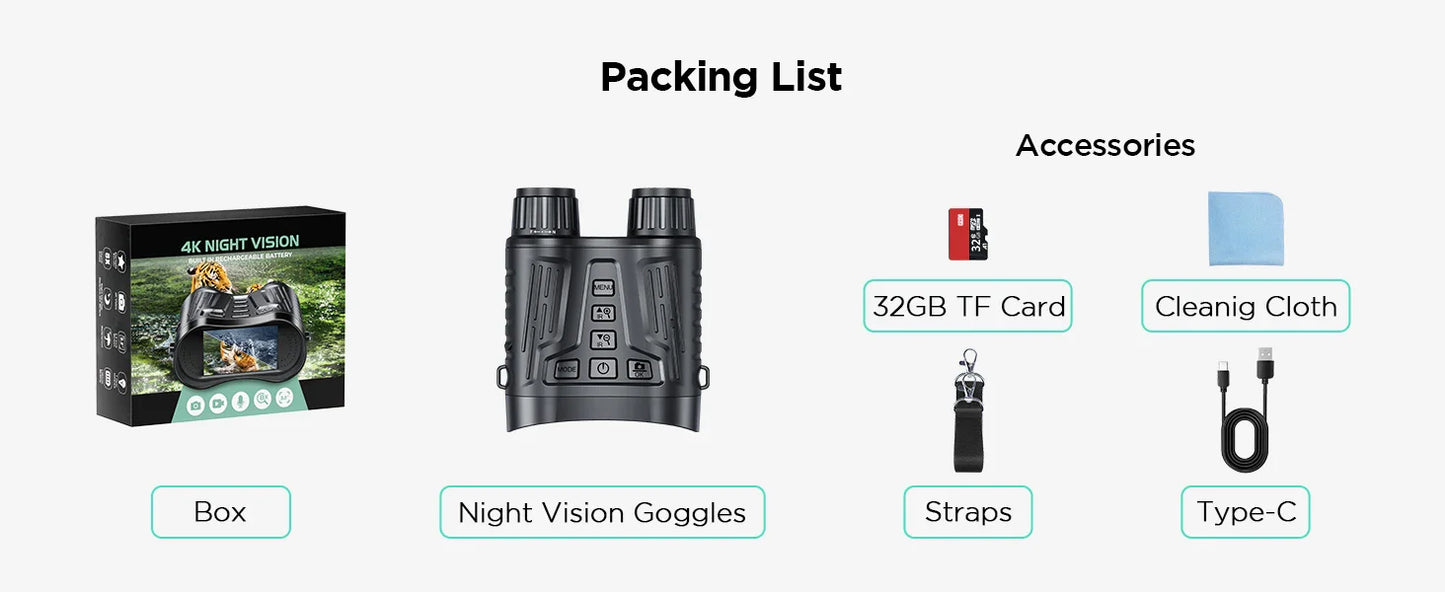 10X Digital Night Vision Binoculars | 9-Level Infrared, 600M Visibility in Darkness with 5000mAh Rechargeable Battery
