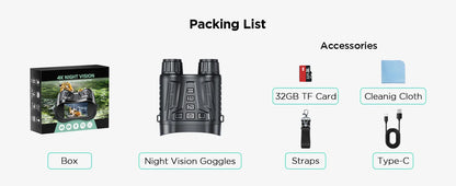 10X Digital Night Vision Binoculars | 9-Level Infrared, 600M Visibility in Darkness with 5000mAh Rechargeable Battery