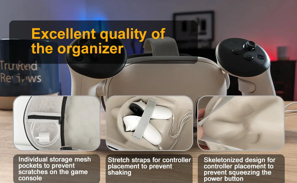 Hard Carrying Case for Meta Quest 3/3S & Oculus Quest 2 — BOBOVR / Kiwi Design Compatible Travel Storage Bag