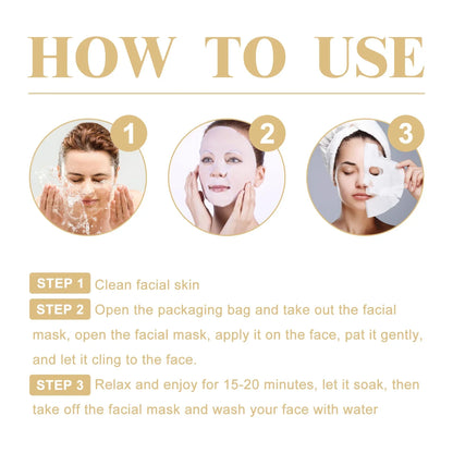 10PCS Collagen Anti-Wrinkle Facial Masks – Korean Skincare for Anti-Aging, Firming, Moisturizing & Brightening