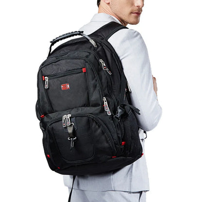 Swiss Multifunctional 17 Inch Laptop Backpack – Durable Travel Bag with USB Charging Port, Water-Resistant College Bookbag