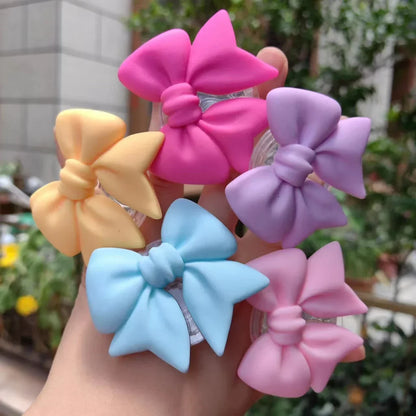 Cute Macaron Color Bow-Knot Smart Tok – Universal Phone Holder, Korean Style Grip Stand, Lazy Bracket for Smartphones