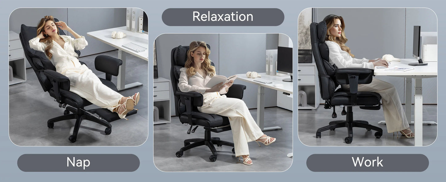 Dowinx Big & Tall Office Chair – High Back Computer Gaming Chair with Pocket Spring Cushion, Lumbar Support & Armrests