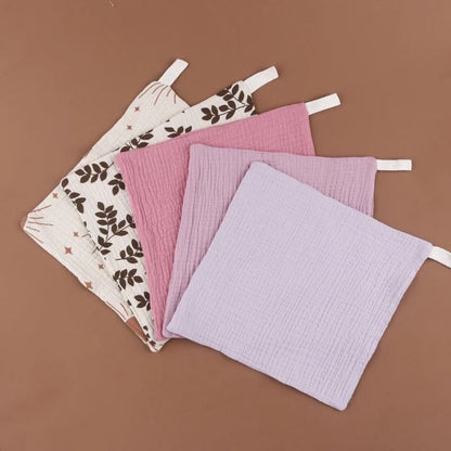 5PCS Baby Cotton Gauze Towels - Soft Absorbent Face Cloths for Bathing, Feeding & Daily Care