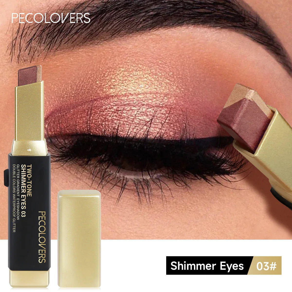 Double Color Eyeshadow Stick – Waterproof Long-Lasting Glitter & Metallic Shimmer Highlight Eye Makeup Pen