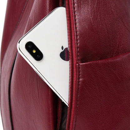 Anti-Theft Leather Backpack for Women - Vintage Shoulder Bag, High Capacity Travel and School Backpack, Mochila Feminina