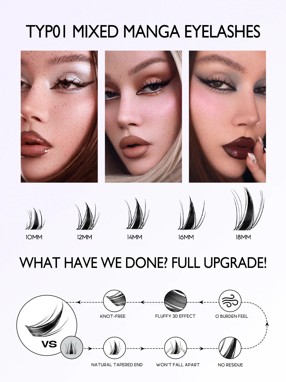 GROINNEYA Eyelash Clusters Kit – DIY Lash Extension with Bond & Seal, Waterproof Strong Hold & Tweezers