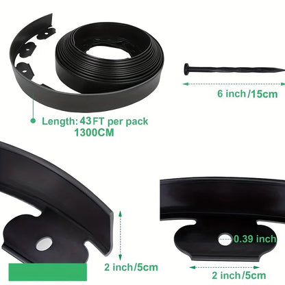 Landscape Lawn Edging Kit - Flexible Garden Border Barrier for Yard Pathways