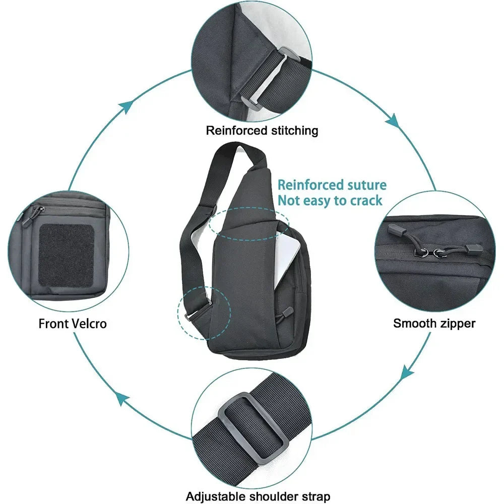 Outdoor Tactical Shoulder Bag – Concealed Carry Pistol Holster Waterproof Crossbody Gun Sling Pack