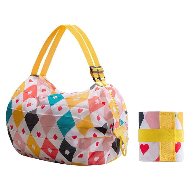 Foldable Waterproof Shopping Bag – Portable Travel, Beach, and Grocery Tote